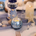 Set 12, Volens Round Blue Votive Candle Holders of Blue Wedding Centerpiece Table Decorations, Mercury Glass Tealight
