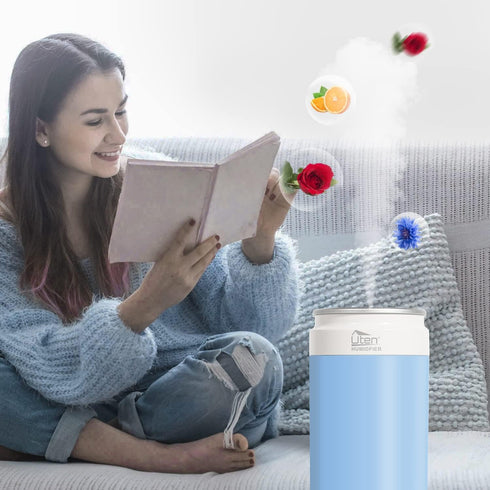 Humidifiers, Humidifier for Bedroom, Can Air Humidifier, Humidifiers for Home and Plants, USB Powered And Battery Powered Portable for Home Office Car Outdoor, 2 Mist Modes, Night Light, Auto-Off by Uten