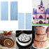 10 Set Fondant Impression Mat Mold | Lace Embossing Mats for Cupcake Border Decoration | Tree Bark/Brick