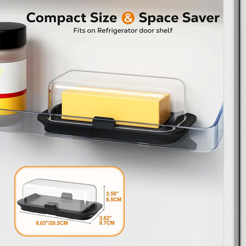 Countertop 250g Pisol Large Butter Dish with Lid for and Fridge Refrigerator Door Shelf, Airtight Butter Keeper