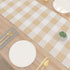 NATUS WEAVER 2 (12" 36") Cotton Beige & White Side Buffalo Check Farmhouse Table Runner for Family Dinners