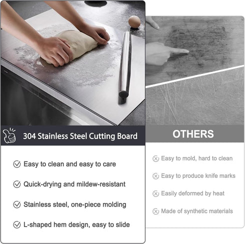 Scyllantric 304 Commercial (19.6 19.6in) Stainless Steel Cutting Board Stainless Steel Kitchen Chopping Boards