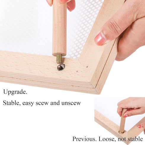 Set 2 Cedilis of Stackable Wood Pasta Herb Drying Rack, Food Dryer Stand with Net for Drying Seeds, Herb, Bud