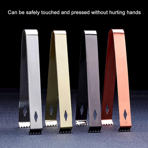 Ice Tongs for Sugar Cubes, Stainless Steel Serving Tongs for Appetizers, Kitchen Tongs for Tea Party (Copper Plating)