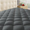 King Taupiri Quilted Mattress Pad Cover, Dark Gray, Cooling Soft Pillowtop, Deep Pocket (8"-21")