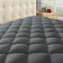 King Taupiri Quilted Mattress Pad Cover, Dark Gray, Cooling Soft Pillowtop, Deep Pocket (8"-21")