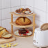 Shelf,2 Countertop,Pantry VERTORGAN Bamboo Corner Tier Plate Organizer for Cabinet and Dish and Spice Rack for Kitchen
