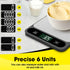 Food Scale, Digital Kitchen Scale 10kg/22lb for Baking Cooking Coffee, 6 Units with Tare Function, LCD Display.