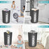 StorageRight 115L Large Laundry Basket, Collapsible Waterproof Hamper with Foam Protected Aluminum Handles (Grey)