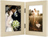 Golden State Art 4x6 Double Picture Frame, Vertical Hinged Folding Family Frames with Real Glass (Beige, 1-Pack)