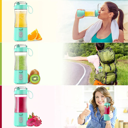 Portable Blender, Mini Blender for Smoothies, Juice and Shakes, USB Rechargeable, Cordless (Sky Blue)