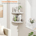 12 Set 2 Homode Corner Wall Shelf, in Wide Rounded Corner Shelf Floating, of Wooden Hanging Corner Shelves with Wire