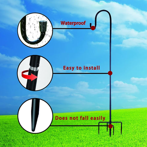 Ottsuls Shepherd-Hooks Adjustable for Bird-Feeder Lantern Plant-Hook Garden-Stake - Plant Stand Hanger for Outdoor