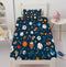Boys Sports Fitted Sheet Twin Size 3D Soccer Basketball Baseball Football Bedding