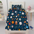 Boys Sports Fitted Sheet Twin Size 3D Soccer Basketball Baseball Football Bedding
