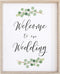 Welcome to our Wedding Sign for Reception or Ceremony, 8x10 Watercolor Greenery with Eucalyptus Print on Thick Cardstock