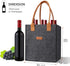 6 Bottle Wine Tote Bag - Insulated Thermal Padded Wine Bottle Carrying Cooler for Travel and Picnic (Dark Grey)