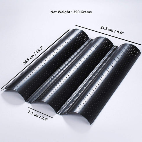 Non-Stick Baguette Tray - French Bread Pan in Carbon Steel