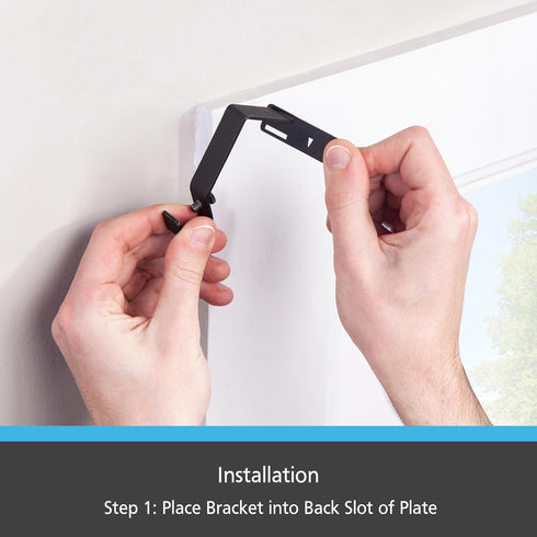 Kenney Fast Fit 5/8" No Measure Curtain Rod Brackets in Matte Black