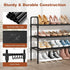 Closet, 12-16 5 Long Shoe Rack for Pairs Stackable Shoe Organizer, Shoe Shelf Storage for Sneakers & Boots Shoe Storage