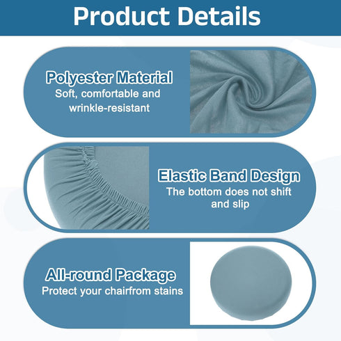 2 Pack 11-14 Inch uxcell Stool Covers Round, Bar Stool Covers Washable Dustproof Slipcover Seat Cushion with Elastic