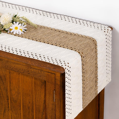 Socomi Boho Table Runner Summer Farmhouse Rustic Macrame Seasonal Long Woven Cotton