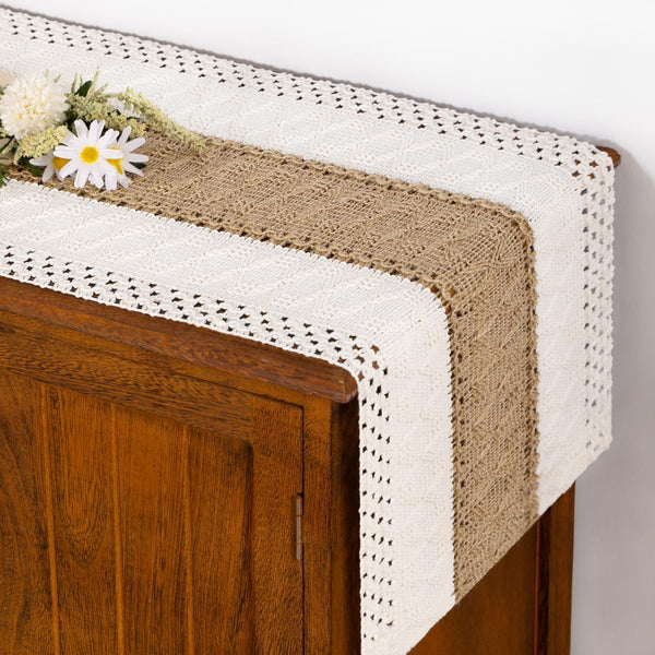 Socomi Boho Table Runner Summer Farmhouse Rustic Macrame Seasonal Long Woven Cotton