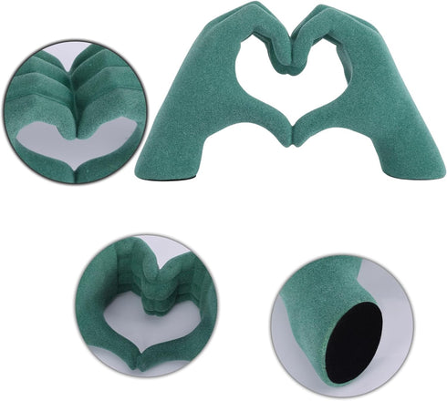 DOVDOV Green Heart Hand Sculpture, Heart Hand Statue Home Decor Aesthetics, Suitable for Bookshelf Console Table Office