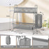 LEMIKKLE Spice Rack Organizer for Kitchen Counter, Metal Storage for Spices and Seasonings with Side Basket (Grey)