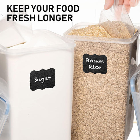 WHITE FEATHER SUPPLIES 2 PC Large Flour Sugar Storage Containers, Leak Proof, BPA Free, Clear Plastic
