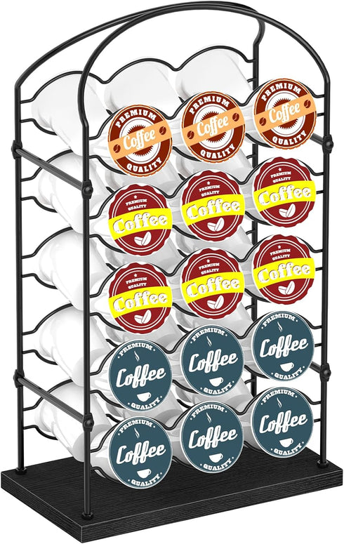 K Cups Holder, Coffee Pod Organizer for Coffee Bar, Home or Office Kitchen Counter (Capacity of 30 Pods, Black)