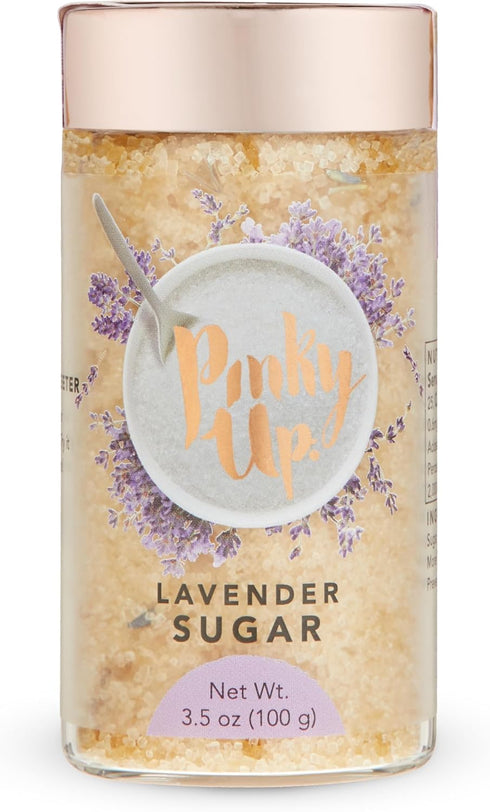 Pinky Up Lavender Sugar, 3.5oz Lavender Finishing Sugar, Flavored Sweetener for Tea