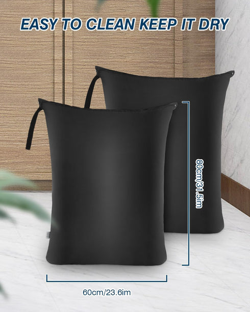 2Pcs 24x32 inch 176 OTraki Large Laundry Bags Wet Dry Bag Reusable Waterproof Bag with Zipper for Home Travel Hotel