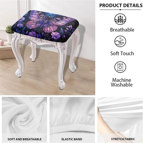 Set 2 Flashideas Butterfly Bar Stool Covers Rectangle of Stretch Barstool Seat Covers Bar Stool Chair Covers Bar Stool
