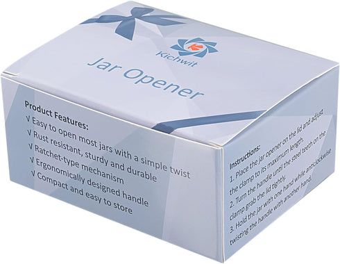 Kichwit Jar Opener for Arthritis - Stainless Steel Lid Opener for Small and Medium Jars, Keychain Included