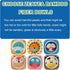 ZEAYEA 6 Pack Bamboo Kids Bowls, 10 Oz Durable Cartoon Bowls, BPA Free Square Dinner Tableware for Soup, Cereal, Pasta