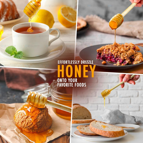 Gloriec 40 3 Inch Pcs Honey Dipper Sticks - Wooden Honey Dipper- Mini Wooden Honeycomb Sticks, Honey Stirrer Stick