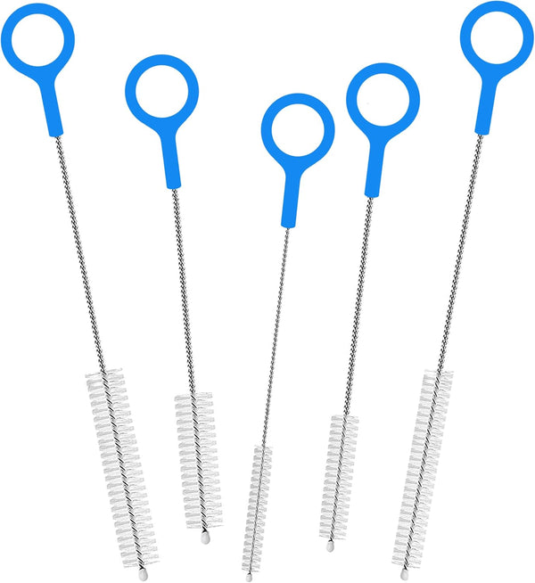 Heavy Duty Straw Cleaner Brush, 5 Size Straw Brush Cleaner with Big Circular Handle for Various Teapots & Kettles