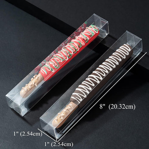 50 Pack 1 1 8 Inches RomanticBaking Individual Chocolate Covered Pretzel Rods Boxes X X Small Treat Boxes for Party
