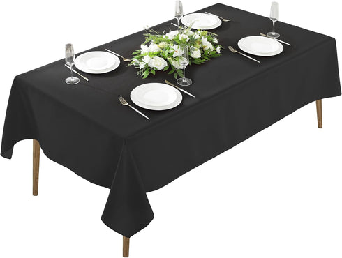Craft And Party Rectangle Tablecloth, 60 x 102 Inch Black Washable Polyester