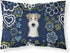 Caroline's Treasures BB5098PILLOWCASE Blue Flowers Wire Haired Fox Terrier Standard Pillowcase, Super Soft