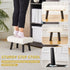 16 inch 1PCS) Wimarsbon Small Foot Stool Ottoman Modern Accent Step Stool Seat with Solid Wood Legs Velvet Soft Padded