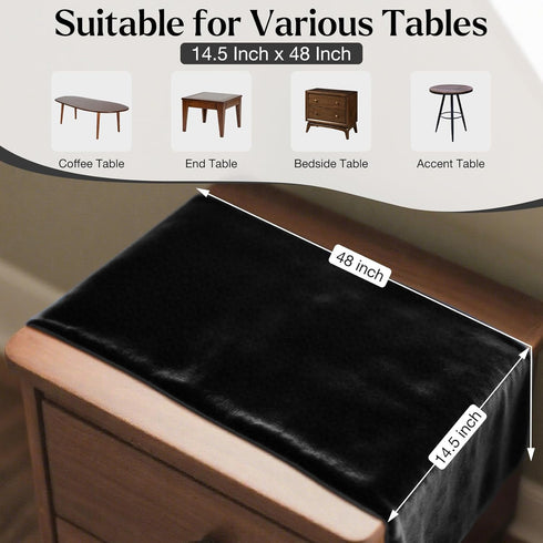 48 Inches MANSPHIL Black Velvet Table Runner for Valentine's Day Casino Theme Party Gothic Wedding Decorations - Short