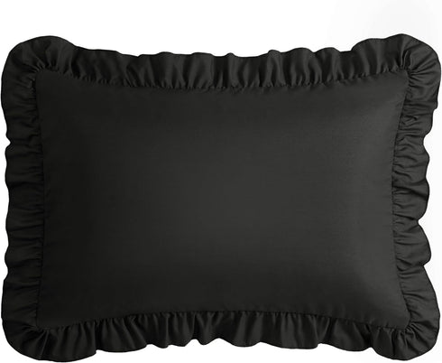 Set 1, 20" 54", KKJIAF Ruffle Body Pillow Cases of Ruffled Pillow Covers with Envelope Closure, Body Pillowcases Size