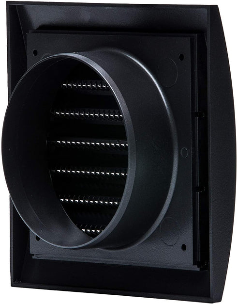 Vent Systems 4'' Inch Anthracite Louvered Air Vent Covers, Pack of 2 Bathroom Exhaust Vents, Keeps Out Insects and