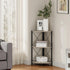 Snughome 3-Tier Corner Shelf for Desktop, Grey Freestanding Corner Storage Organizer with Metal Frame Display Rack