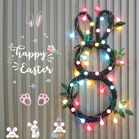 33ft 100 suddus Easter Lights Plug in, Led USB Pastel String Lights with Timer, Globe String Lights Indoor