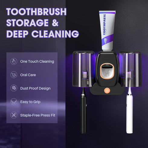 3 1 2 4 LXIANGN in Toothbrush Cleaner Holders,Rechargeable Wall Mounted Toothbrush Holder Toothpaste Dispenser