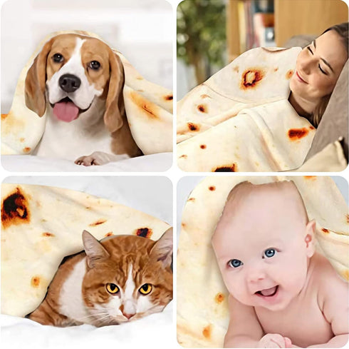 Blanket(41 Inches) SILUI Tortilla Burrito Blanket White Elephant Gifts for Kids Useful Baby Stuff Funny Novelty Food