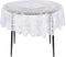 Juvale Round White Lace Tablecloth - Polyester Table Cover for Wedding Reception, Vintage Round Cover with Scalloped